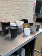 Bloempotten planten potjes bloemen plant, Tuin en Terras, Bloempotten, Ophalen, Rond, Zo goed als nieuw, Metaal