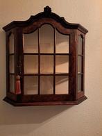Antiek vitrine wandkastje, Ophalen, 25 tot 50 cm, 50 tot 100 cm, Minder dan 100 cm
