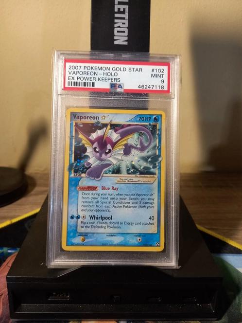 Pokémon tcg: Vaporeon Gold Star Psa 9, Hobby en Vrije tijd, Verzamelkaartspellen | Pokémon, Nieuw, Ophalen