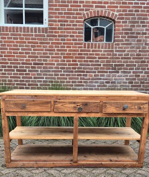 Oude werktafel werkbank sidetable, Antiek en Kunst, Antiek | Meubels | Tafels, Ophalen