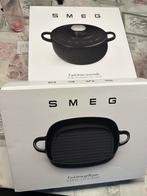 SMEG braadpan + Grillpan, Huis en Inrichting, Gietijzer, Nieuw, Ophalen of Verzenden, Keramische plaat