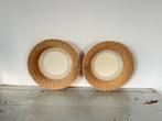Vintage onderborden van riet/kunststof schaal wanddecoratie, Ophalen of Verzenden, Gebruikt, Rond
