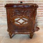 Deville Le Non Pareil gietijzeren houtkachel emaille bruin, Huis en Inrichting, Kachels, Ophalen, Gebruikt, Hout, Houtkachel