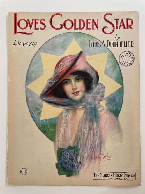 Oude bladmuziek, USA 1907, Loves golden star, Muziek en Instrumenten, Bladmuziek, Gebruikt, Piano, Ophalen of Verzenden