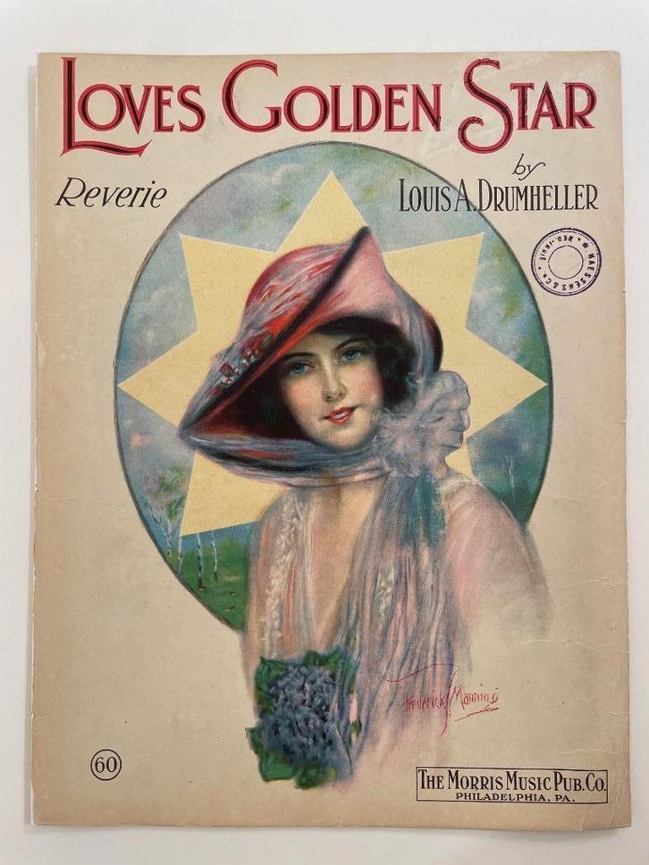 Oude bladmuziek, USA 1907, Loves golden star, Muziek en Instrumenten, Bladmuziek, Gebruikt, Piano, Ophalen of Verzenden