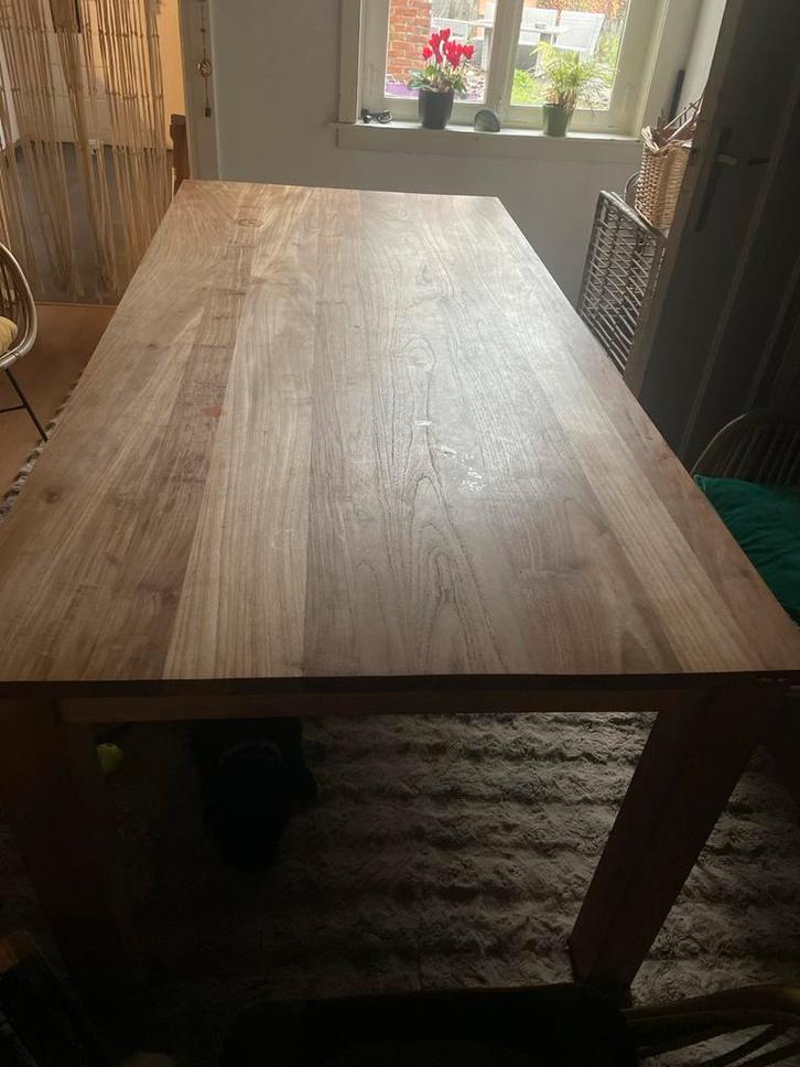 Zware Grenen Tafel - Robuust & Stijlvol, Huis en Inrichting, Tafels | Eettafels, Gebruikt, 100 tot 150 cm, 150 tot 200 cm, Vier personen