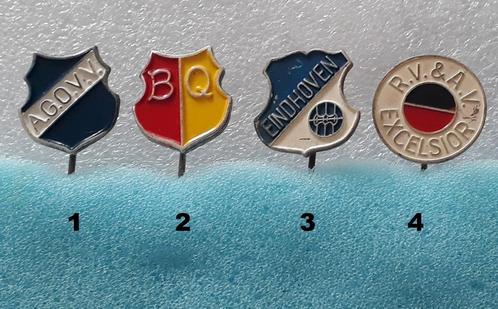 Speldjes 4 stuks Nederlandse voetbalclubs, Verzamelen, Speldjes, Pins en Buttons, Gebruikt, Speldje of Pin, Sport, Ophalen of Verzenden