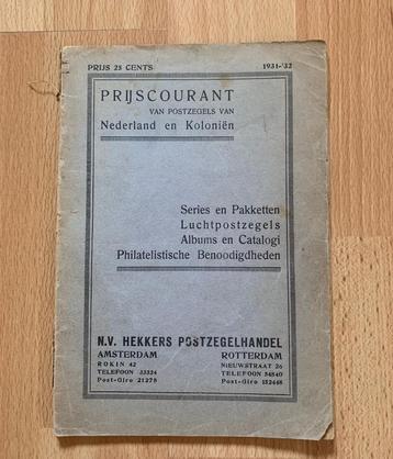 Catalogus Ned. en Kolonien 1931-32 beschikbaar voor biedingen