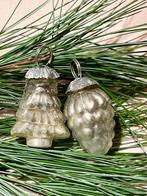 Zilverkleurige oude kleine kerstballen, Ophalen of Verzenden