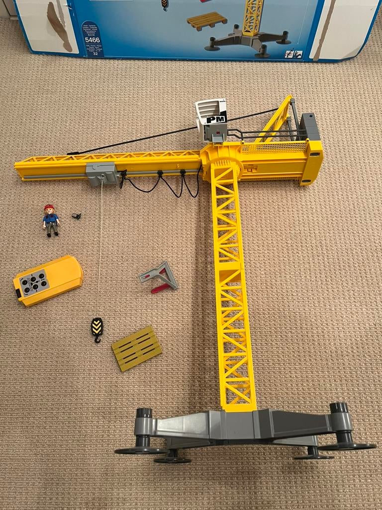 Playmobil Grote Bouwkraan 5466 met IR-a.b. (z.g.a.n.), Ophalen, Zo goed als nieuw