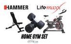 Home Gym Set | 3 Delig | Spinning Bike, Bankje en Dumbells