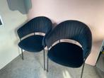 Mooie velvet zwarte stoelen 2 stuks, Huis en Inrichting, Stoelen, Ophalen, Twee, Zwart, Velvet chique
