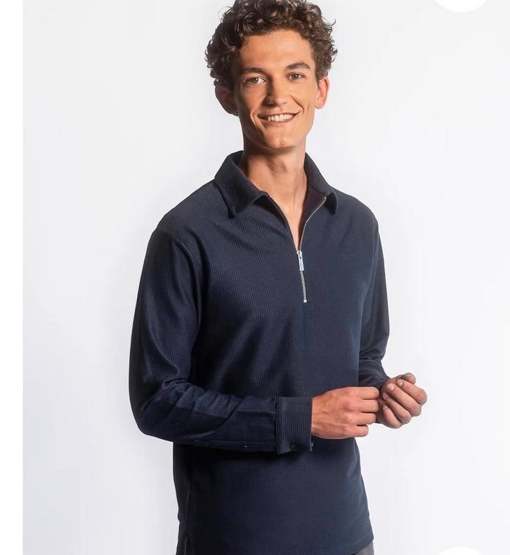 Studio Subtl Comporta Half Zip - Night Sky Blue - L, Kleding | Heren, Overhemden, Nieuw, Blauw, Ophalen of Verzenden