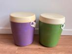 2x vintage opberg emmer - groen / paars Sunlight wasmiddel, Ophalen of Verzenden