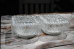 Vintage plafonnieres Massive 2x, Gebruikt, Vintage, Ophalen of Verzenden, Glas