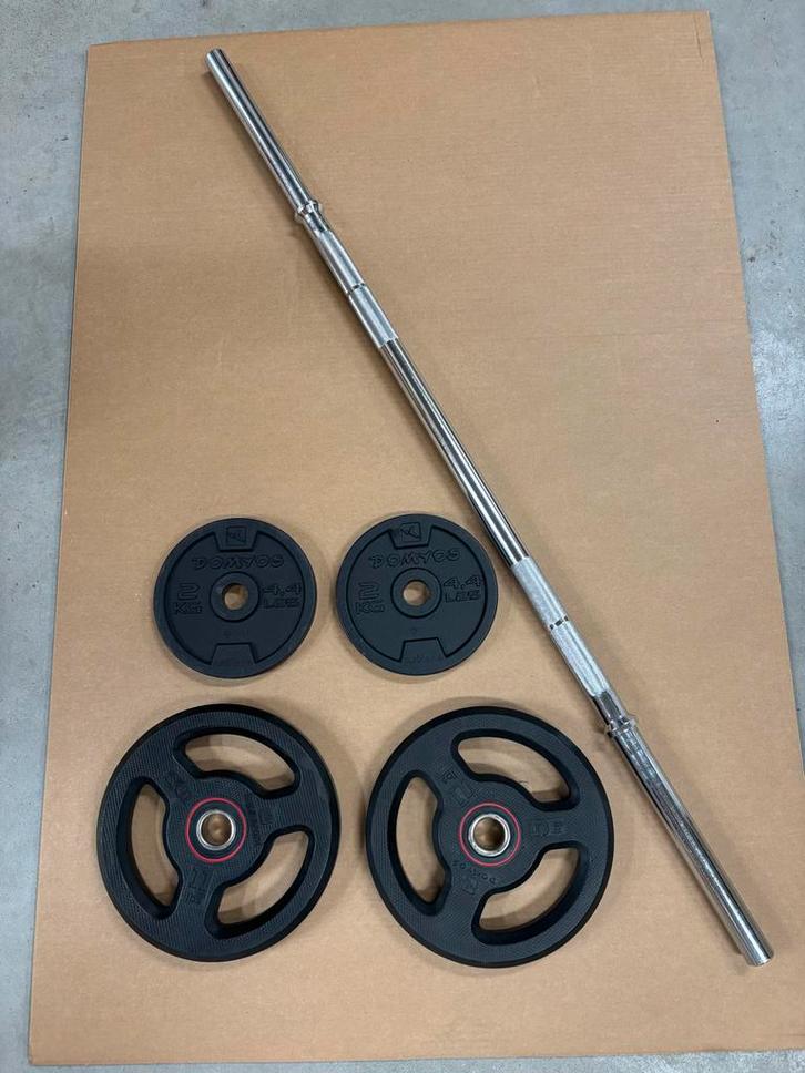 Kleine Halterset met Stang en Gewichten, Sport en Fitness, Fitnessmaterialen, Zo goed als nieuw, Halterset, Ophalen