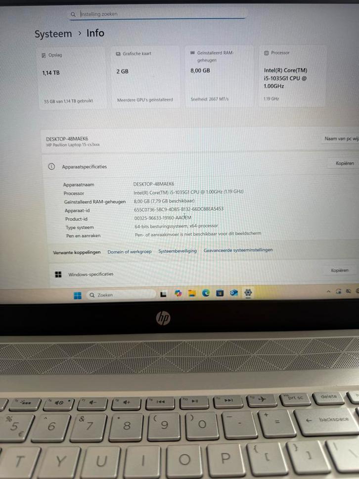 HP Laptop i5 10e gen, MX250, 15.6 inch, Computers en Software, Windows Laptops, Gebruikt, 15 inch, SSD, 2 tot 3 Ghz, 8 GB, Qwerty