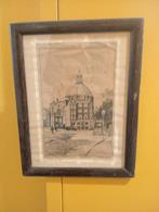Amsterdam ronde Lutherse kerk aan de singel:55x52cm, Antiek en Kunst, Kunst | Tekeningen en Foto's, Ophalen