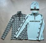 Airforce Ski Pully’s lichtblauw/print S/XS, bijpassende muts, Ophalen, Zo goed als nieuw, Maat 34 (XS) of kleiner, Blauw