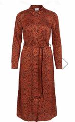 Vila Jurk Cognac Tijgerprint M zomer, Kleding | Dames, Jurken, Bruin, Zo goed als nieuw, Knielengte, Ophalen