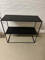 Zwarte metalen sidetable, Huis en Inrichting, Tafels | Sidetables, Ophalen, Gebruikt, 50 tot 100 cm, 25 tot 50 cm