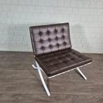 25299 Fauteuil Leder Bruin Model Barcelona, Huis en Inrichting, Fauteuils, Ophalen, Nieuw, 50 tot 75 cm, Leer