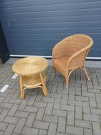 Rotan Tafel en Stoel, Gebruikt, Bruin, Riet of Rotan, Ophalen of Verzenden