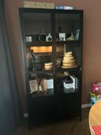 Zwarte Vitrinekast van Woonexpress, Huis en Inrichting, Kasten | Vitrinekasten, Ophalen, Gebruikt, 100 tot 150 cm, Metaal