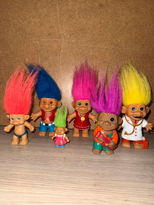 6 vintage trollen jaren 80 90 trol gekleurd haar, Verzamelen, Poppetjes en Figuurtjes, Gebruikt, Ophalen of Verzenden