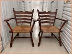 2 houten stoelen / biezen zitting / antiek / vintage, Ophalen