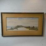 Aquarel zeezicht met duinen 1938 gesigneerd, Ophalen of Verzenden