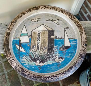 Hannie Mein Unica Keramiek Kunst Object / Wandbord - 44,5CM beschikbaar voor biedingen