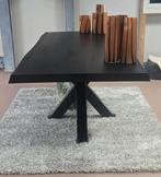 Boomstam tafel massief eiken met spinpoot Zwart.
2 maten!, Ophalen, 100 tot 150 cm, Vijf personen of meer, Nvt