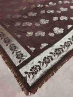 Grandfoulard bruin metallic taupe vierzijdig franje 232/220