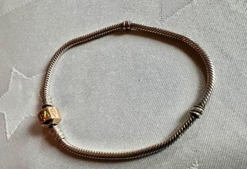 Pandora 590702hg zilver 14k gouden sluiting, Sieraden, Tassen en Uiterlijk, Armbanden, Zo goed als nieuw, Zilver, Ophalen of Verzenden