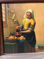 reproductie, schilderij olieverf op linnen, Johannes Vermeer, Antiek en Kunst, Ophalen