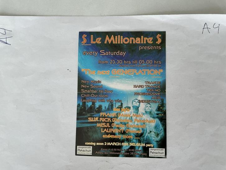 Le Millionaire Flyer - 2 Maart 1996, Cd's en Dvd's, Cd's | Dance en House, Gebruikt, Techno of Trance, Ophalen of Verzenden