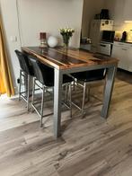 Bartafel met zwarte barkrukken., Huis en Inrichting, Ophalen, Gebruikt
