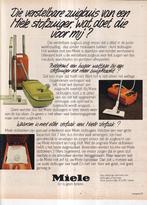 Retro reclame 1980 Miele stofzuiger oranje & mosgroen, Verzamelen, Retro, Overige typen, Ophalen of Verzenden