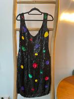 Vintage pailletten jurk - 80s disco, Kleding | Dames, Jurken, Maat 38/40 (M), Zwart, Ophalen of Verzenden, Gedragen