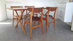 Hans J. Wegner vintage set 4 x CH30 stoelen en tafel AT303, Huis en Inrichting, Ophalen, Vintage Deens design, Gebruikt, 100 tot 150 cm