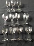 11 antieke  glaasjes  kristal  unie Maastricht, Ophalen of Verzenden