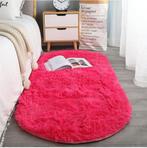 Fel Roze Ovaal Hoogpolig Vloerkleed / Kleed Tapijt Mat, Verzenden, Nieuw, Ovaal
