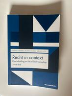Recht in context - Een inleiding in de rechtswetenschap, Boeken, Ophalen of Verzenden, Zo goed als nieuw, Jeanne Gaakeer; Marc Loth; Sanne Taekema