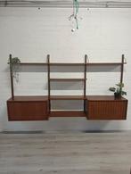 Vintage Wandmeubel Systeemkast Teakhout, Poul cadovius, Gebruikt, 200 cm of meer, Teakhout, Ophalen of Verzenden