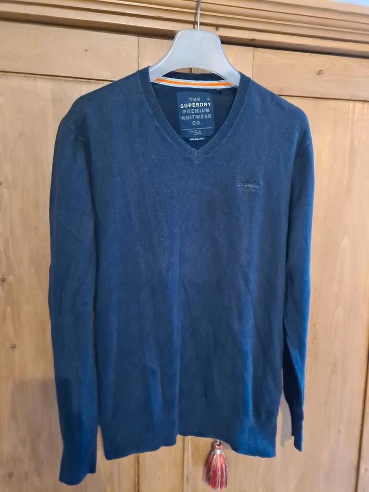 ZGAN!! - Superdry - Trui, Maat XXL., Kleding | Heren, Truien en Vesten, Zo goed als nieuw, Overige maten, Blauw, Ophalen of Verzenden