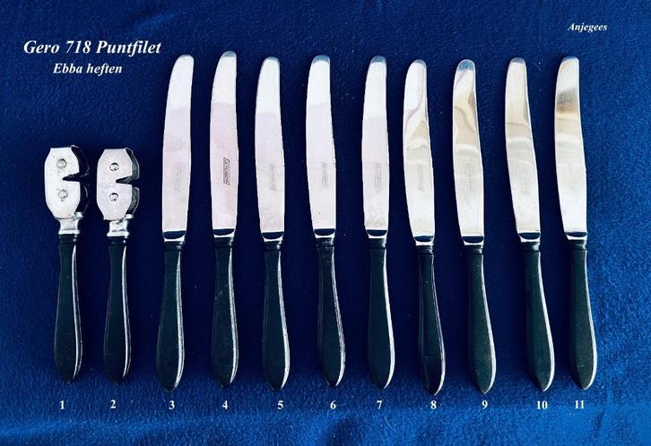 1718 Gero Roestvrij met Ebbaheft matcht 718 & 518 Puntfilet, Antiek en Kunst, Antiek | Bestek, Ophalen