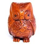 Hardhouten Netsuke van een Uil -Japan, Ophalen of Verzenden, Nieuw, Vogel, Beeldje of Figuurtje