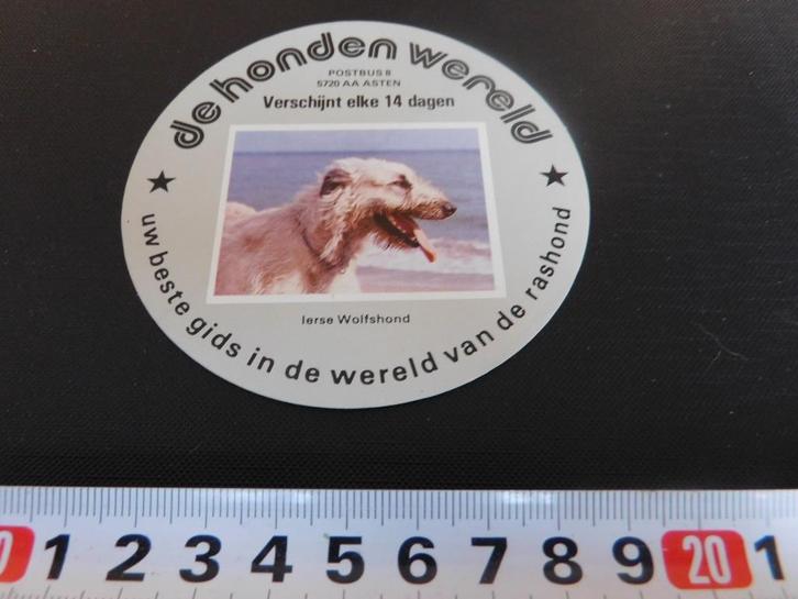 sticker Asten de hondenwereld Ierse Wolfshond, Hobby en Vrije tijd, Stickers en Plaatjes, Zo goed als nieuw, Sticker, Ophalen