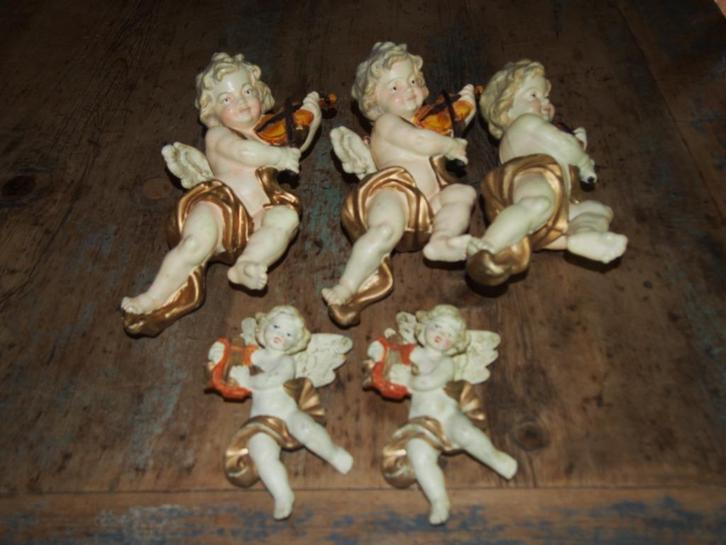 5 brocante engeltjes, Antiek en Kunst, Curiosa en Brocante, Ophalen of Verzenden